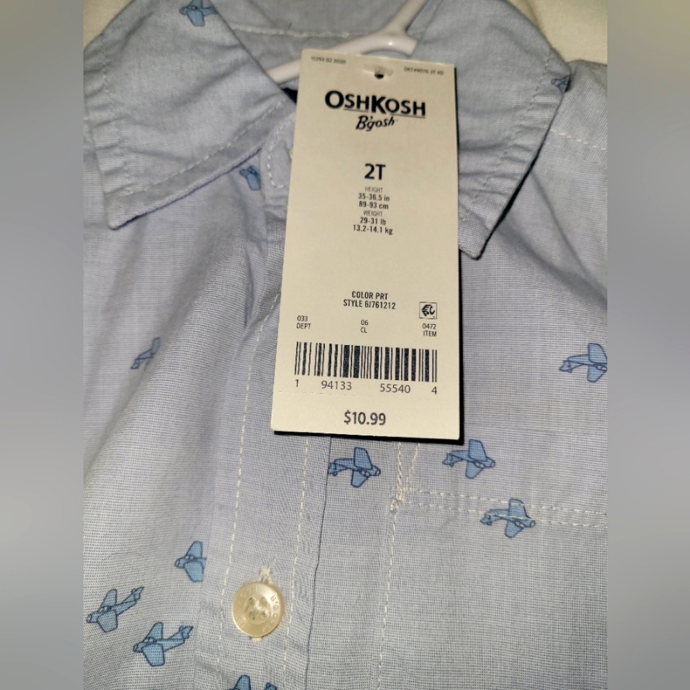 NWT Oshkosh Toddler Collared Shirt 2T